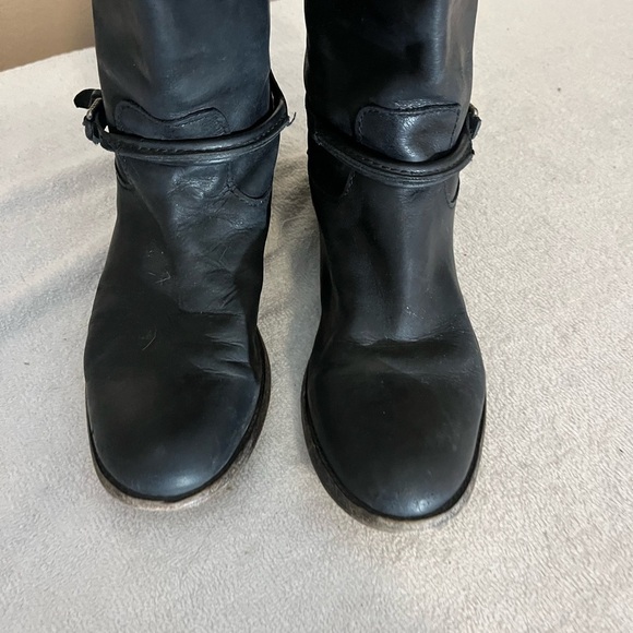 Frye Paige Black Leather Boots Sz 9 1/2 - Picture 11 of 14